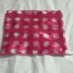 Pink Heart Patterned Scarf